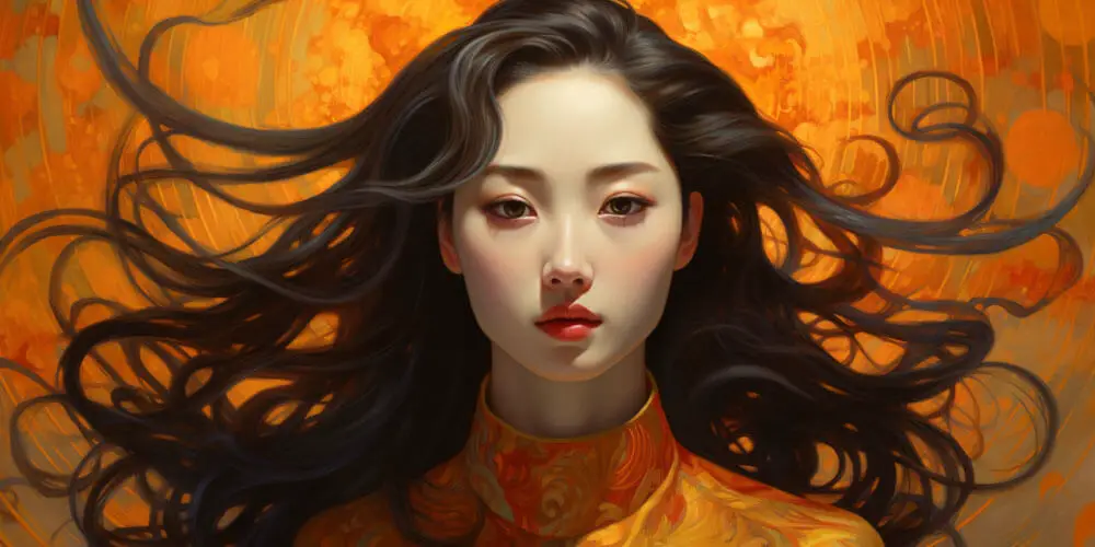 Asian woman symbolizing Sun trine Moon's harmonious astrological impact